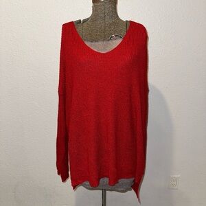 Arula Oversize Red Women's Sweater 2X